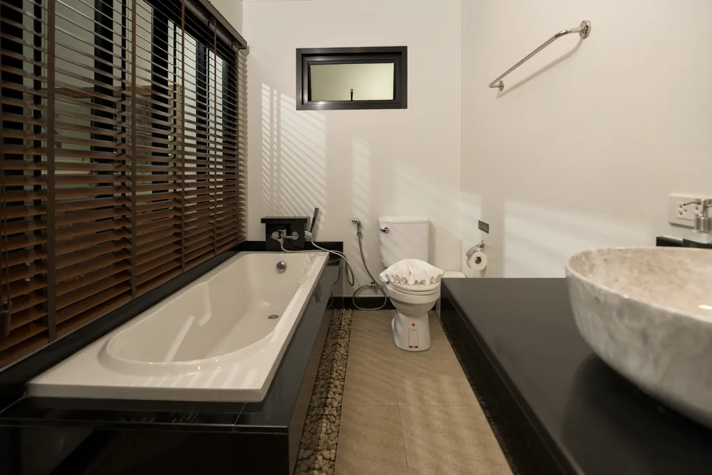 En-suite bathroom with shower, two-bedroom villa