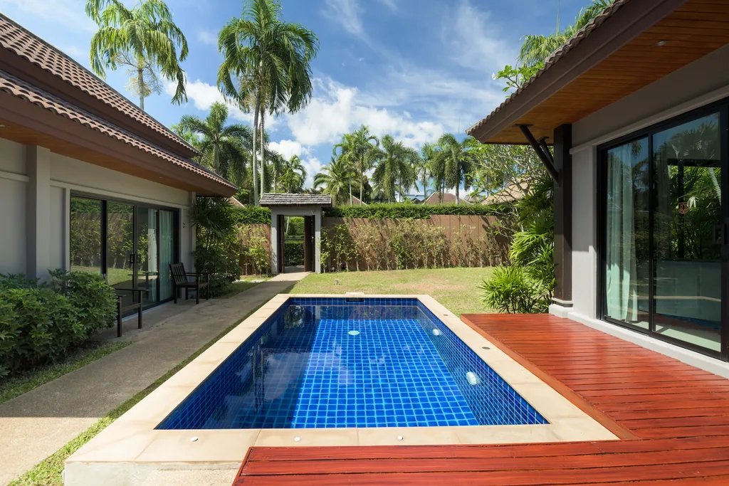 Private pool of a three-bedroom villa in Nai Harn, Phuket