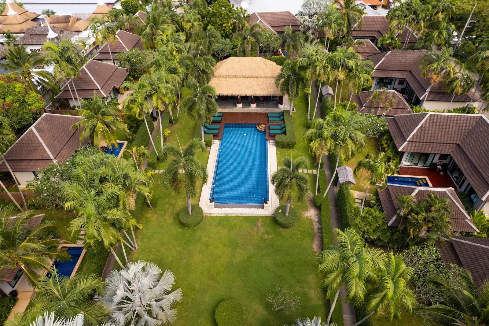 Private pool of a three-bedroom villa in Nai Harn, Phuket